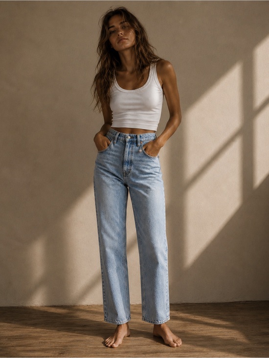Abercrombie & Fitch Denim - Abercrombie 90s Straight Ultra High Rise Jeans Light Wash 27/4